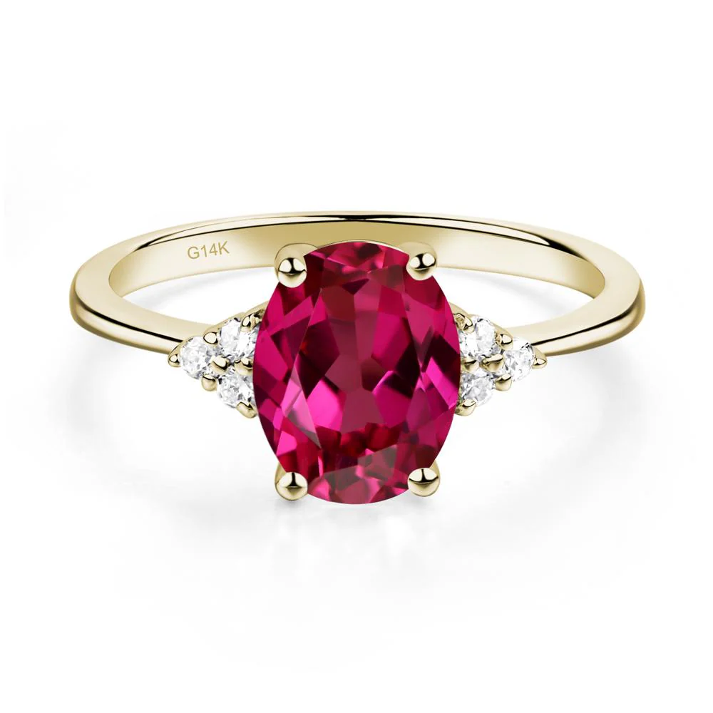 Simple Oval Ruby Ring - Image 3