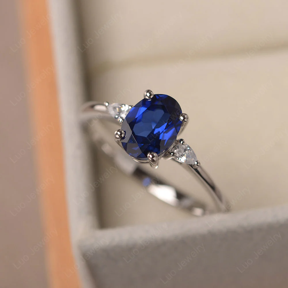 Sapphire Oval Engagement Ring - Image 2