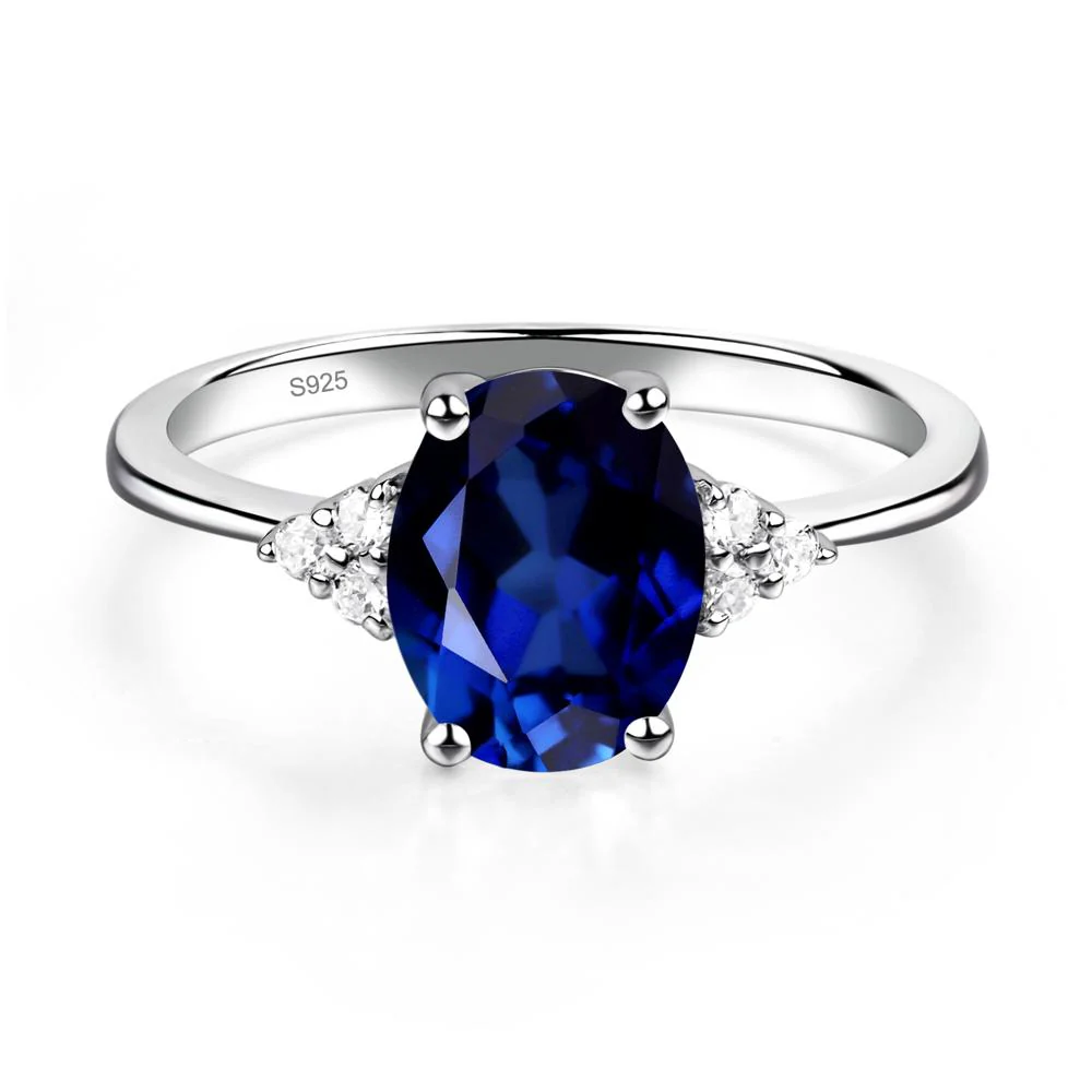 Simple Oval Sapphire Ring - Image 9