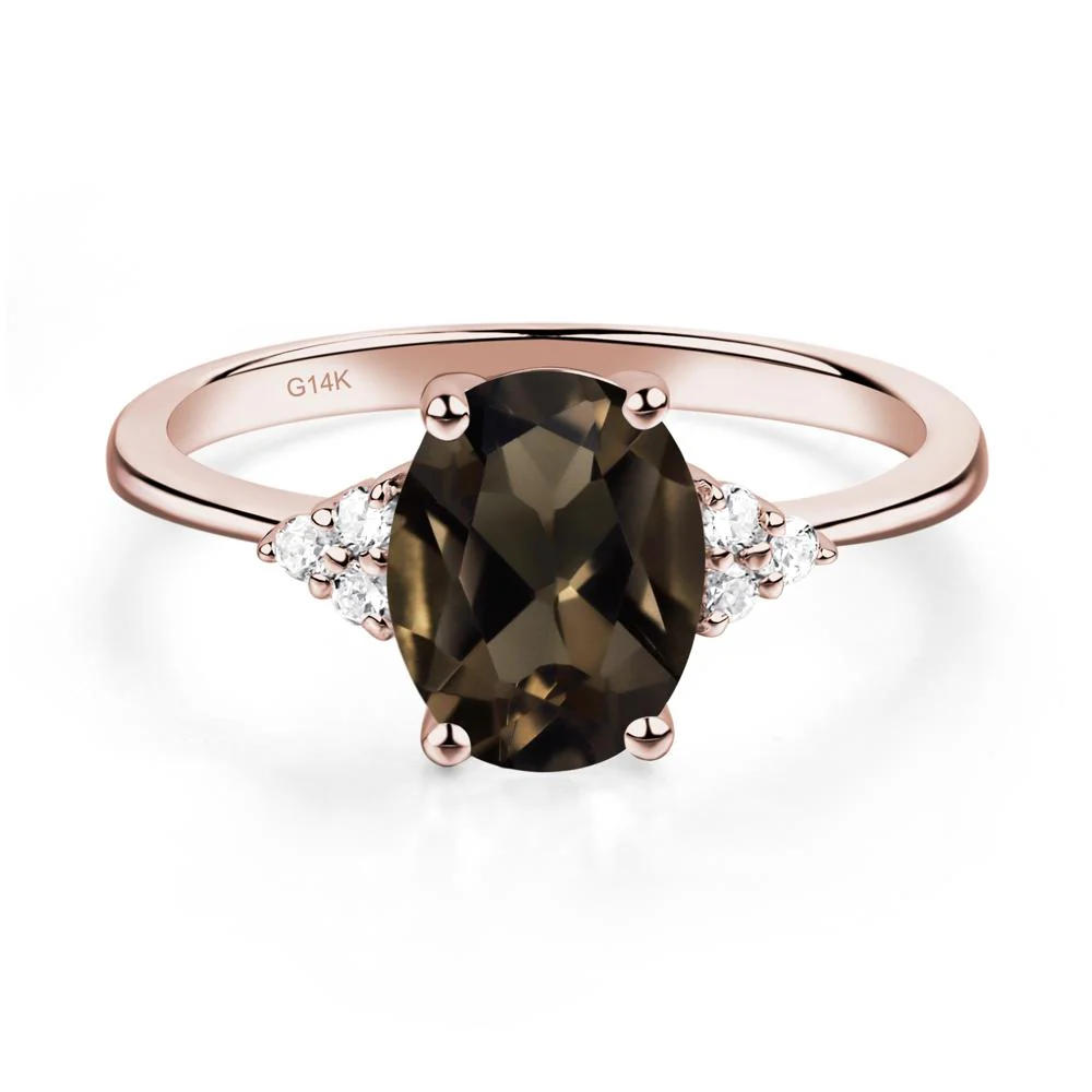 Simple Oval Smoky Quartz Ring - Image 2