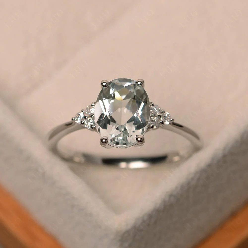 Simple Oval White Topaz Ring - Image 10
