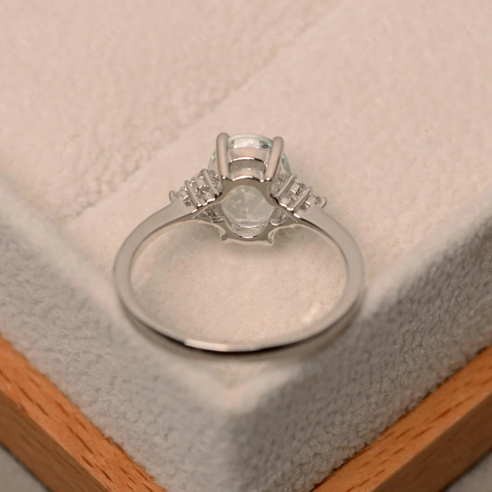Simple Oval White Topaz Ring - Image 12