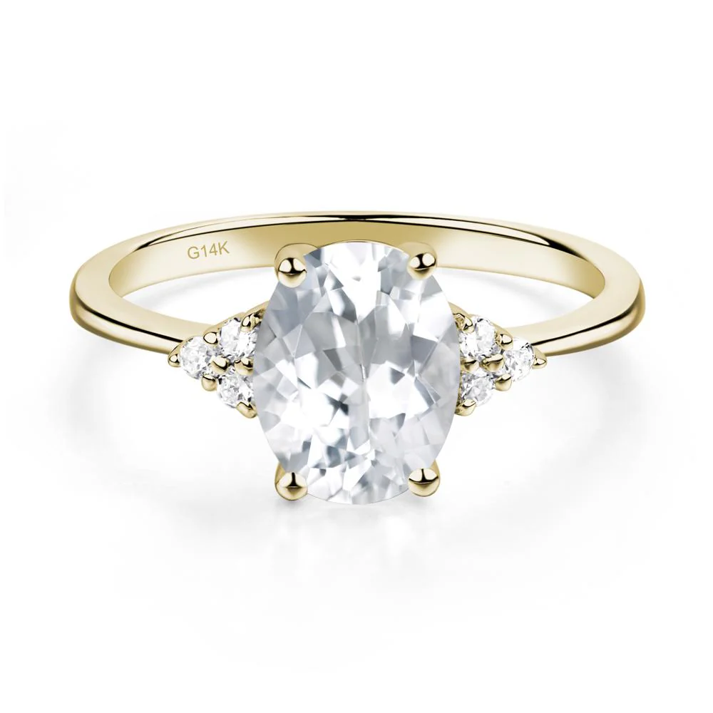 Simple Oval White Topaz Ring - Image 3