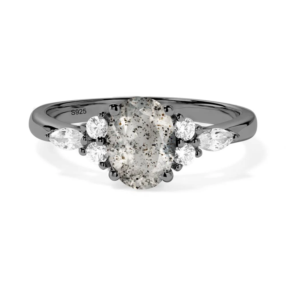 Simple Oval Herkimer Diamond Engagement Ring - Image 3