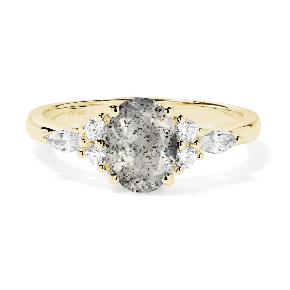 Simple Oval Herkimer Diamond Engagement Ring - Image 4
