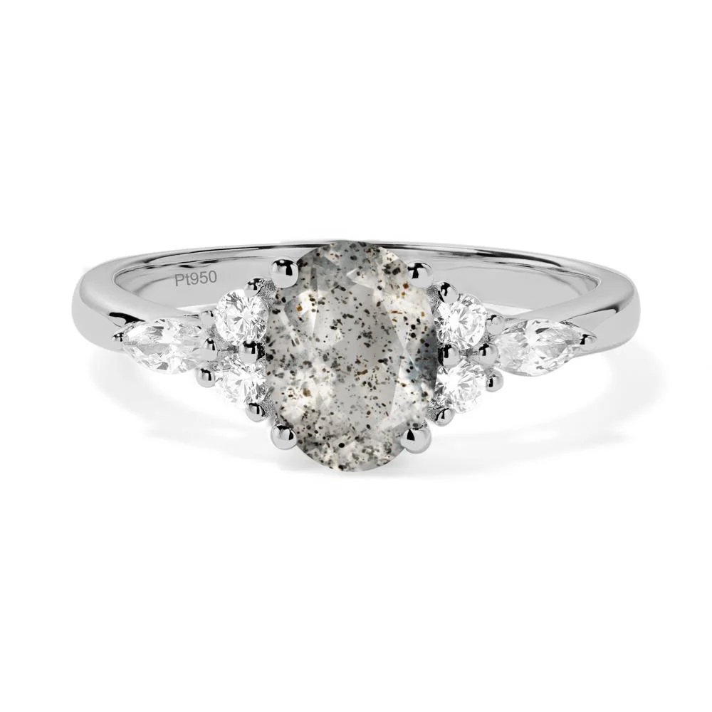 Simple Oval Herkimer Diamond Engagement Ring - Image 5