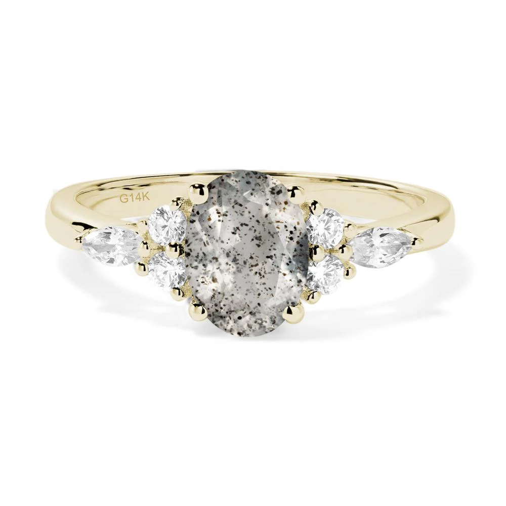 Simple Oval Herkimer Diamond Engagement Ring - Image 7