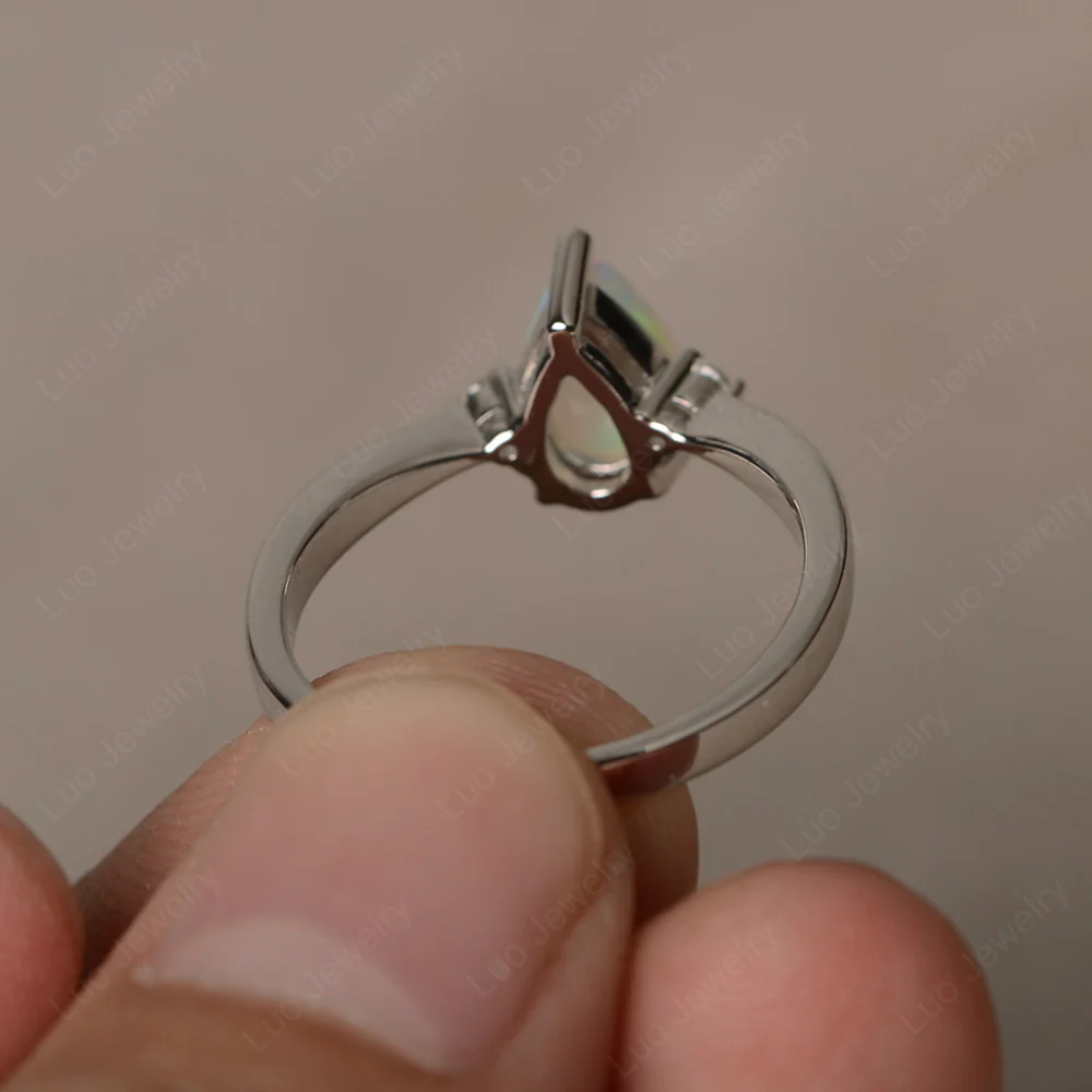 Pear Shaped Opal Trilogy Ring - Image 3