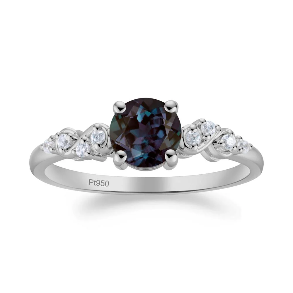 Simple Round Alexandrite Infinity Ring
