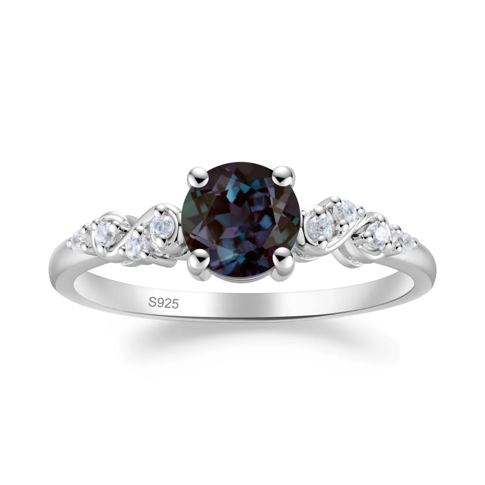 Simple Round Alexandrite Infinity Ring - Image 2