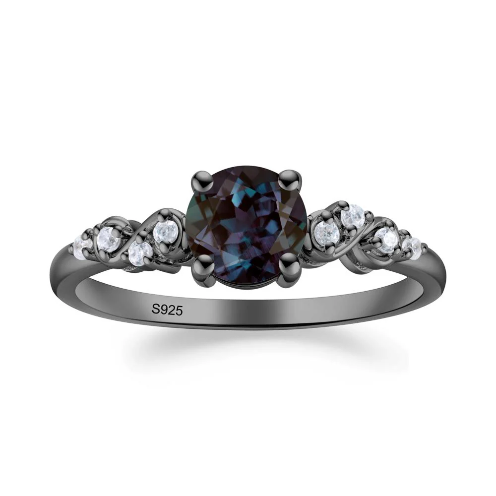 Simple Round Alexandrite Infinity Ring - Image 3