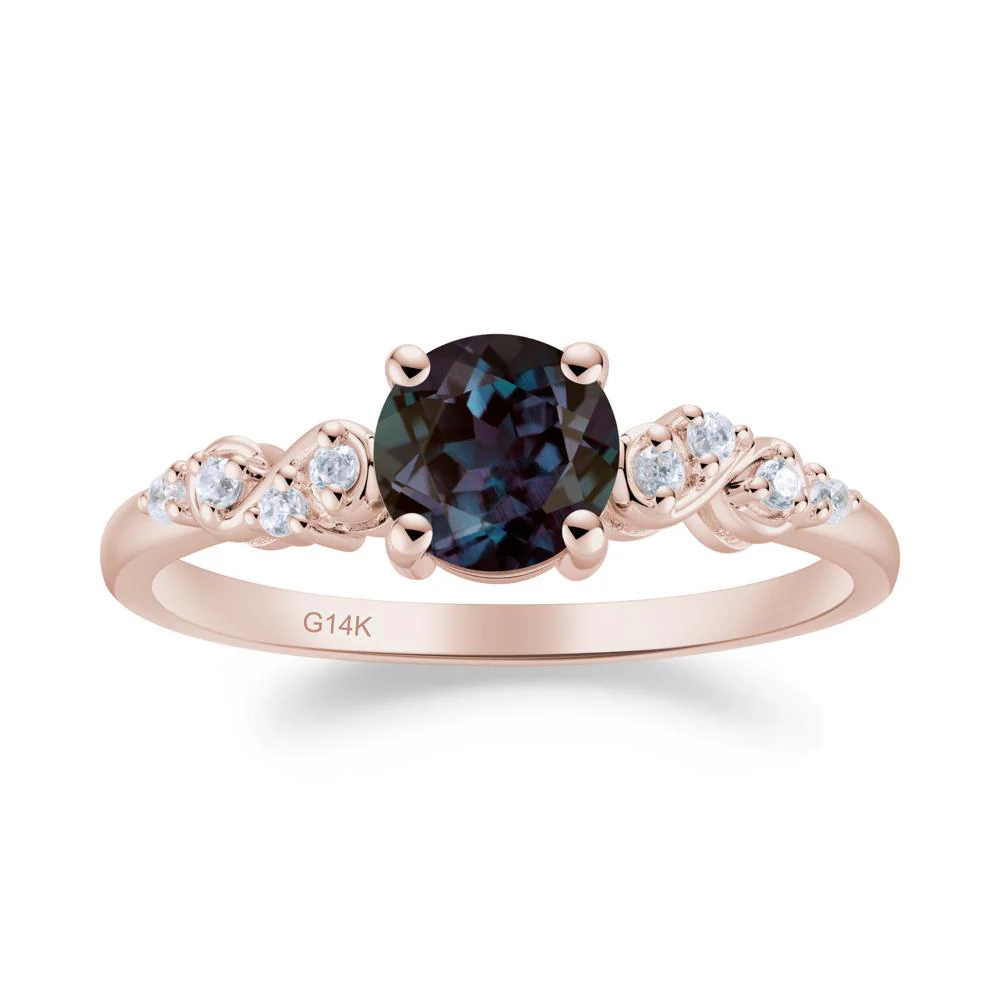 Simple Round Alexandrite Infinity Ring - Image 5