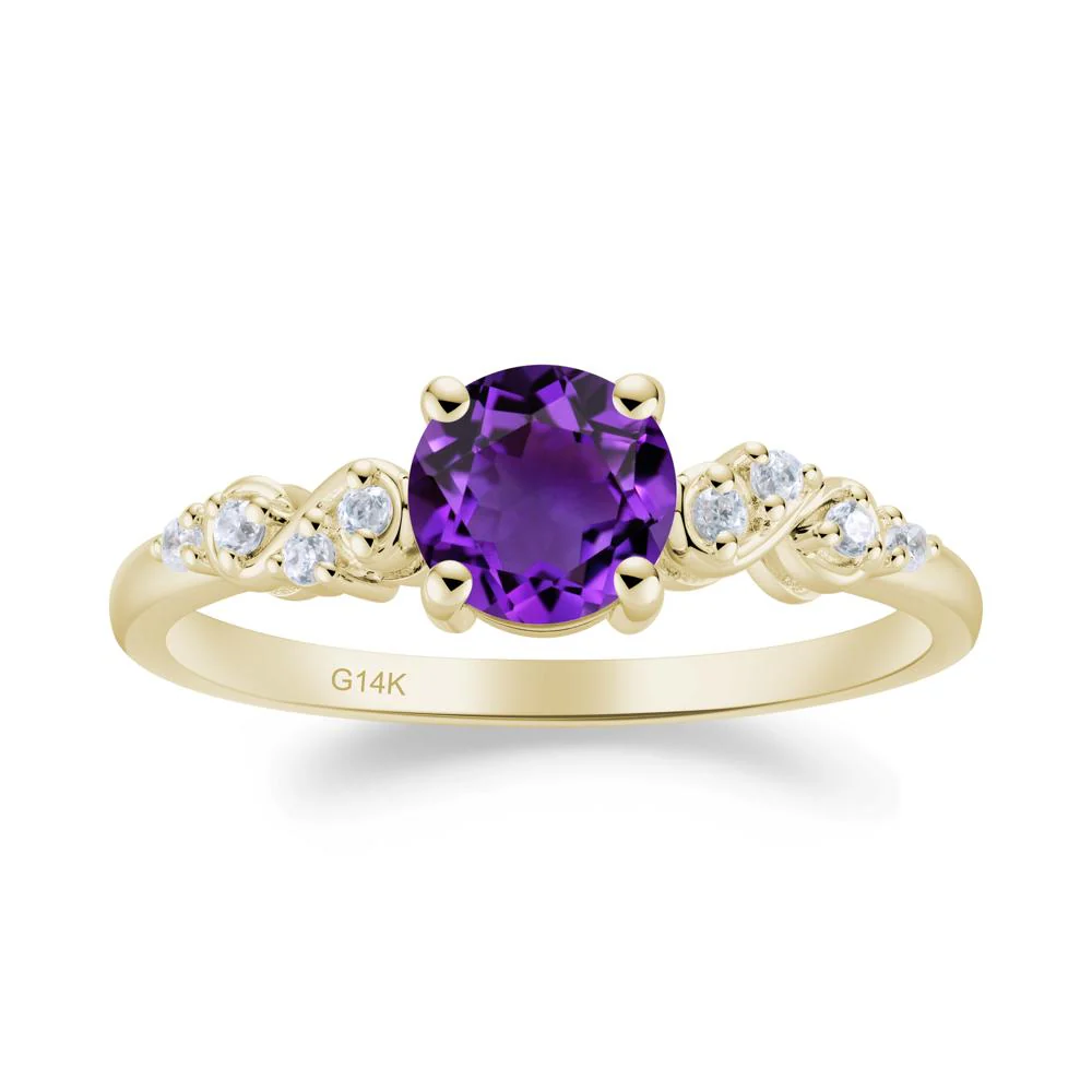 Simple Round Amethyst Infinity Ring - Image 2