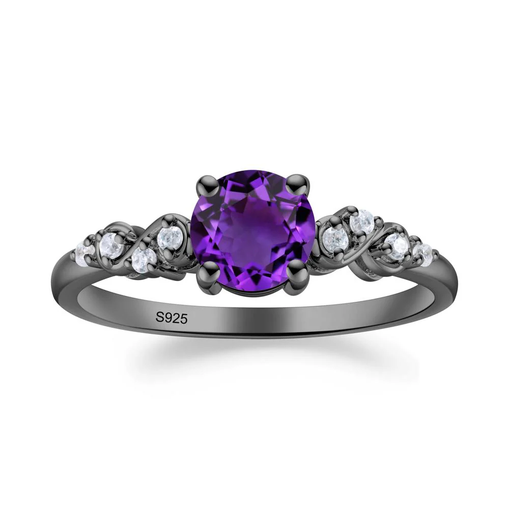 Simple Round Amethyst Infinity Ring - Image 3