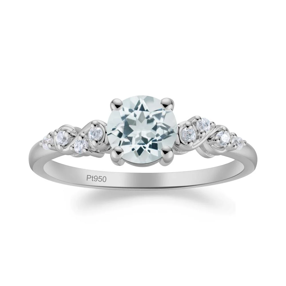 Simple Round Aquamarine Infinity Ring - Image 3