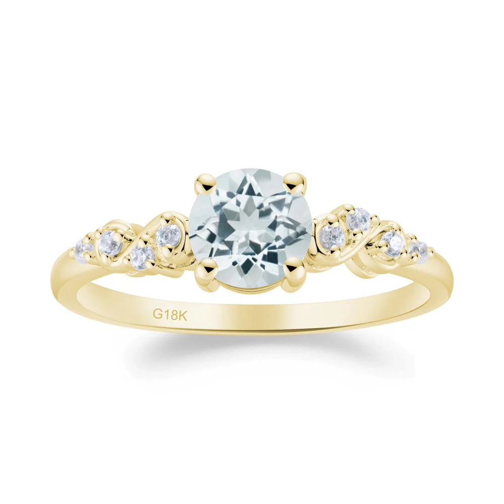 Simple Round Aquamarine Infinity Ring - Image 9