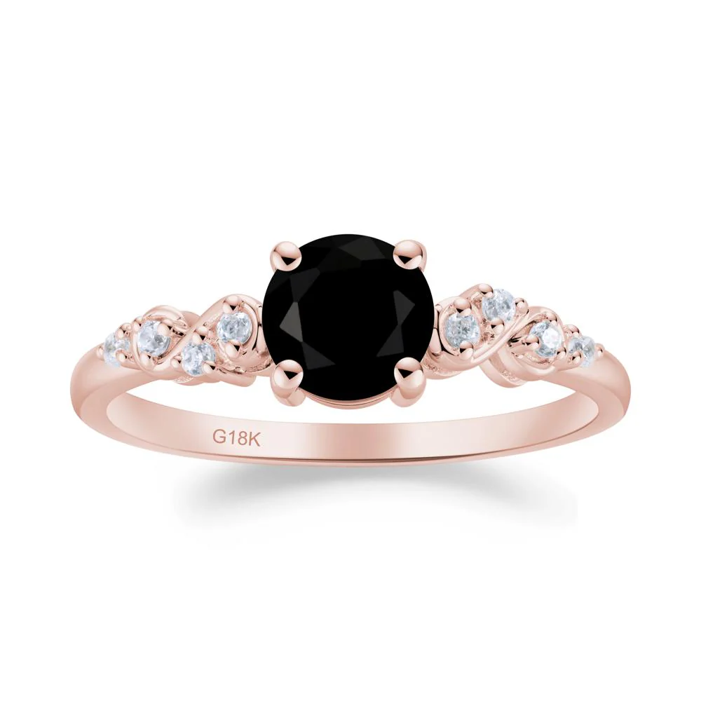 Simple Round Black Spinel Infinity Ring - Image 5