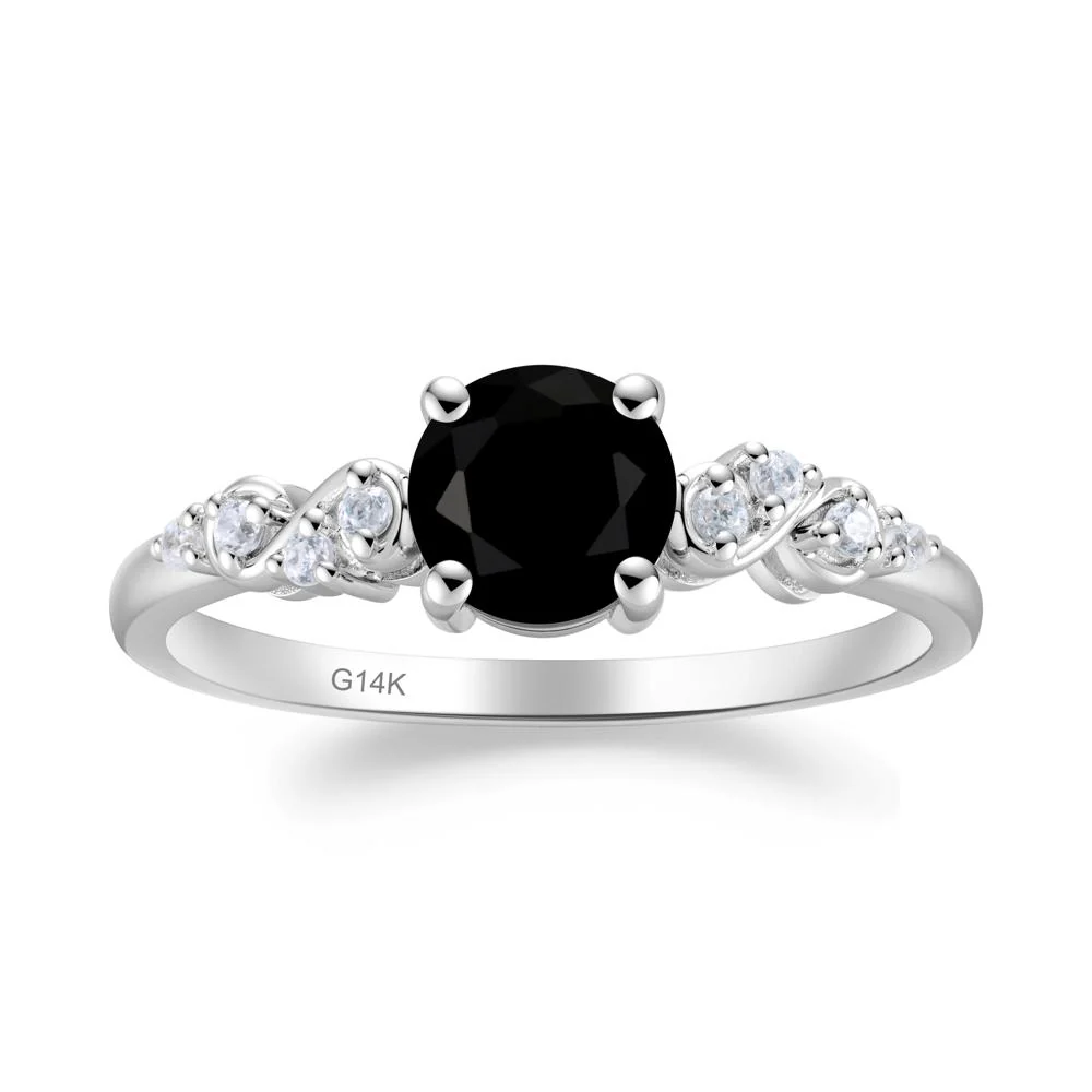 Simple Round Black Spinel Infinity Ring - Image 6