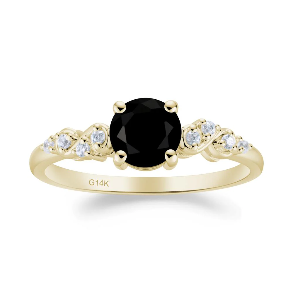 Simple Round Black Spinel Infinity Ring - Image 7