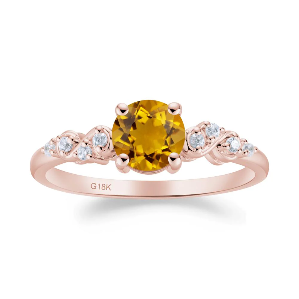 Simple Round Citrine Infinity Ring - Image 5