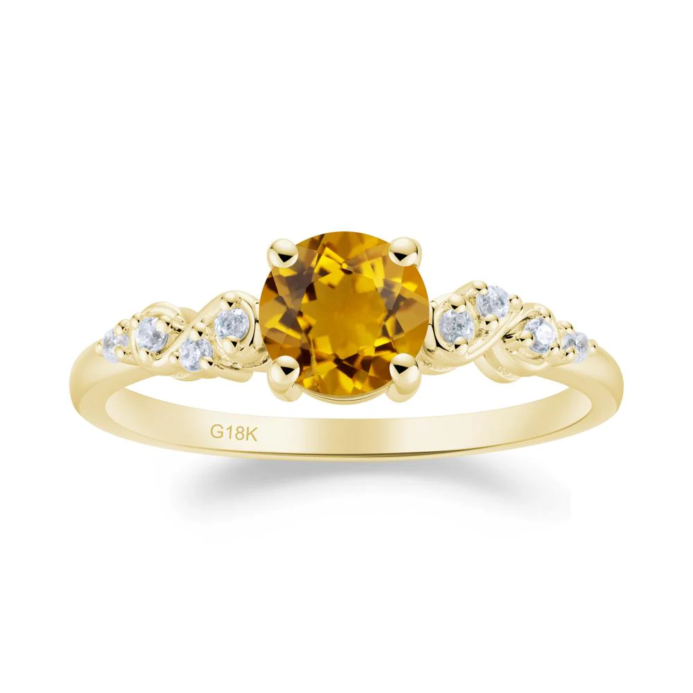 Simple Round Citrine Infinity Ring - Image 7