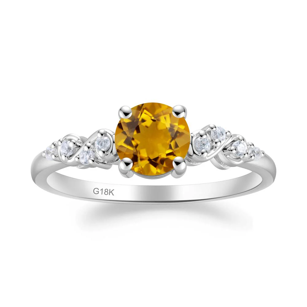Simple Round Citrine Infinity Ring - Image 8