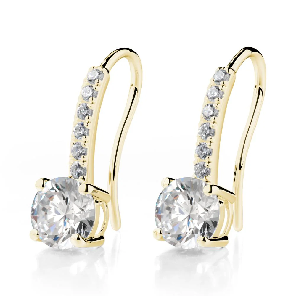 Simple Round Cubic Zirconia Dangle Earrings - Image 3