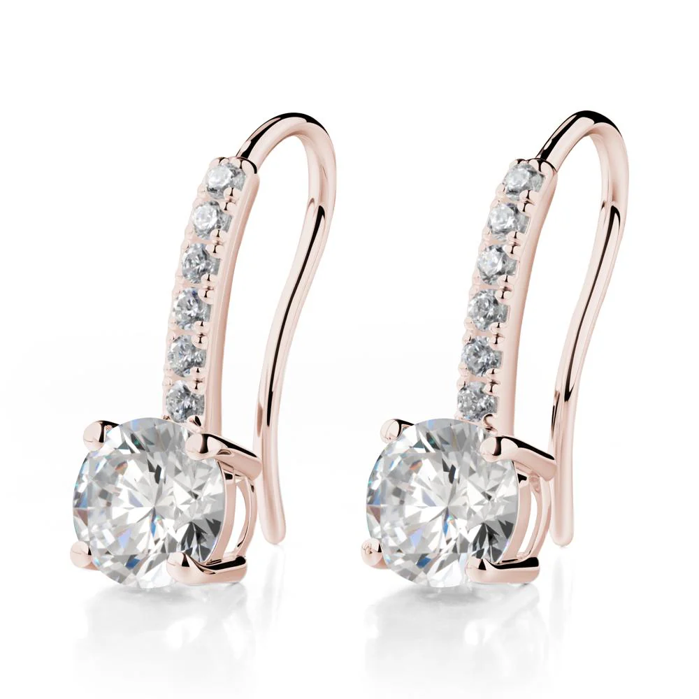 Simple Round Cubic Zirconia Dangle Earrings - Image 6
