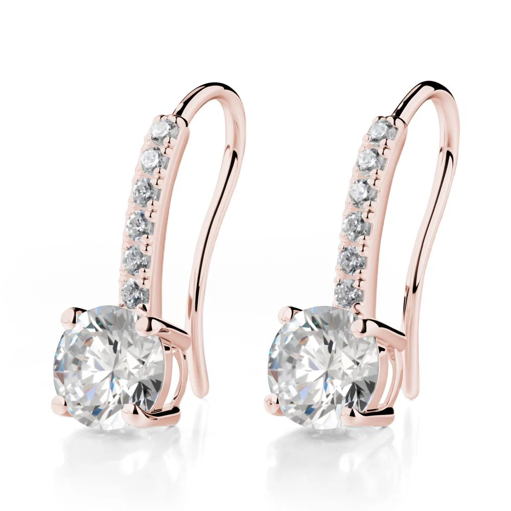 Simple Round Cubic Zirconia Dangle Earrings - Image 9