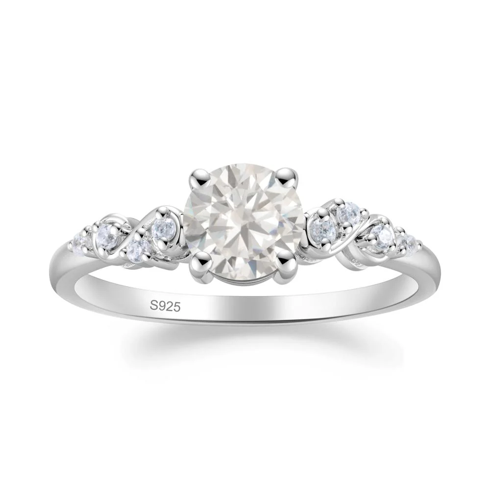 Simple Round Cubic Zirconia Infinity Ring