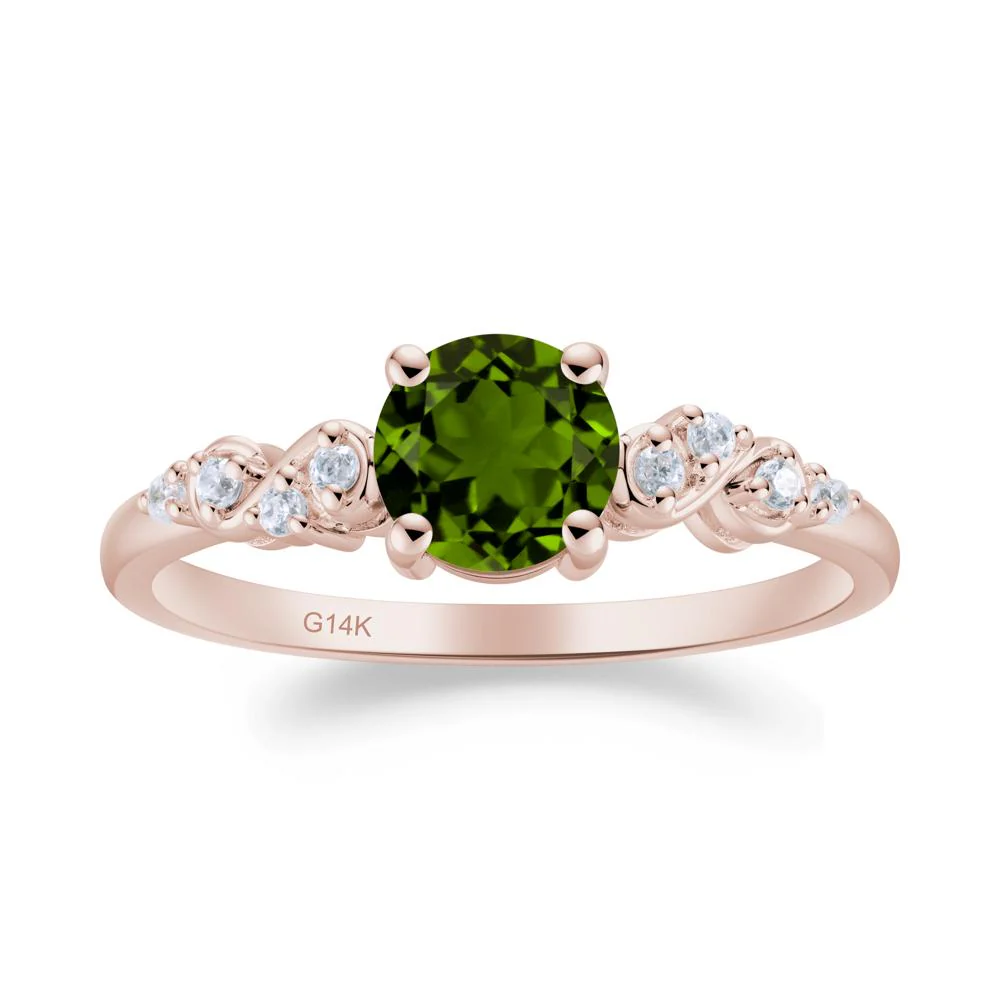 Simple Round Diopside Infinity Ring - Image 2