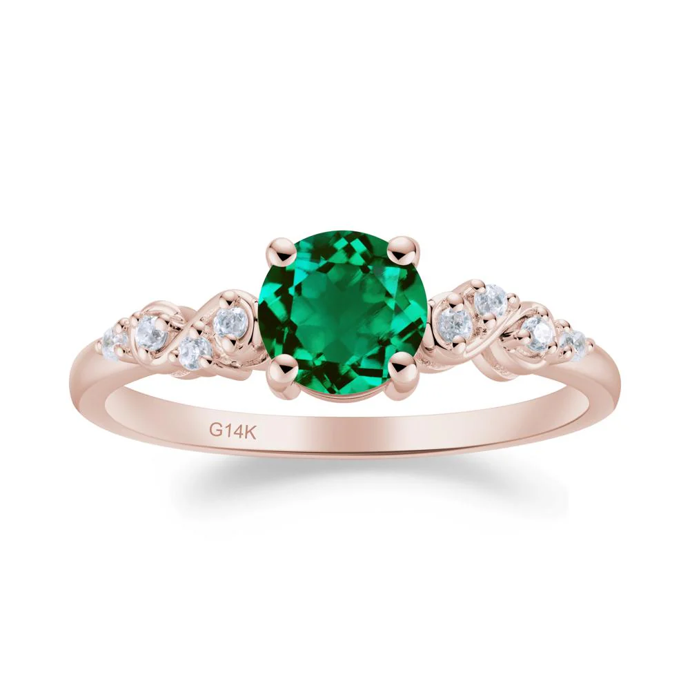 Simple Round Emerald Infinity Ring