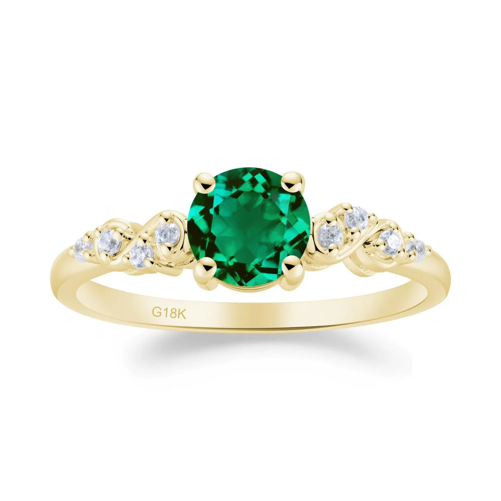 Simple Round Emerald Infinity Ring - Image 3