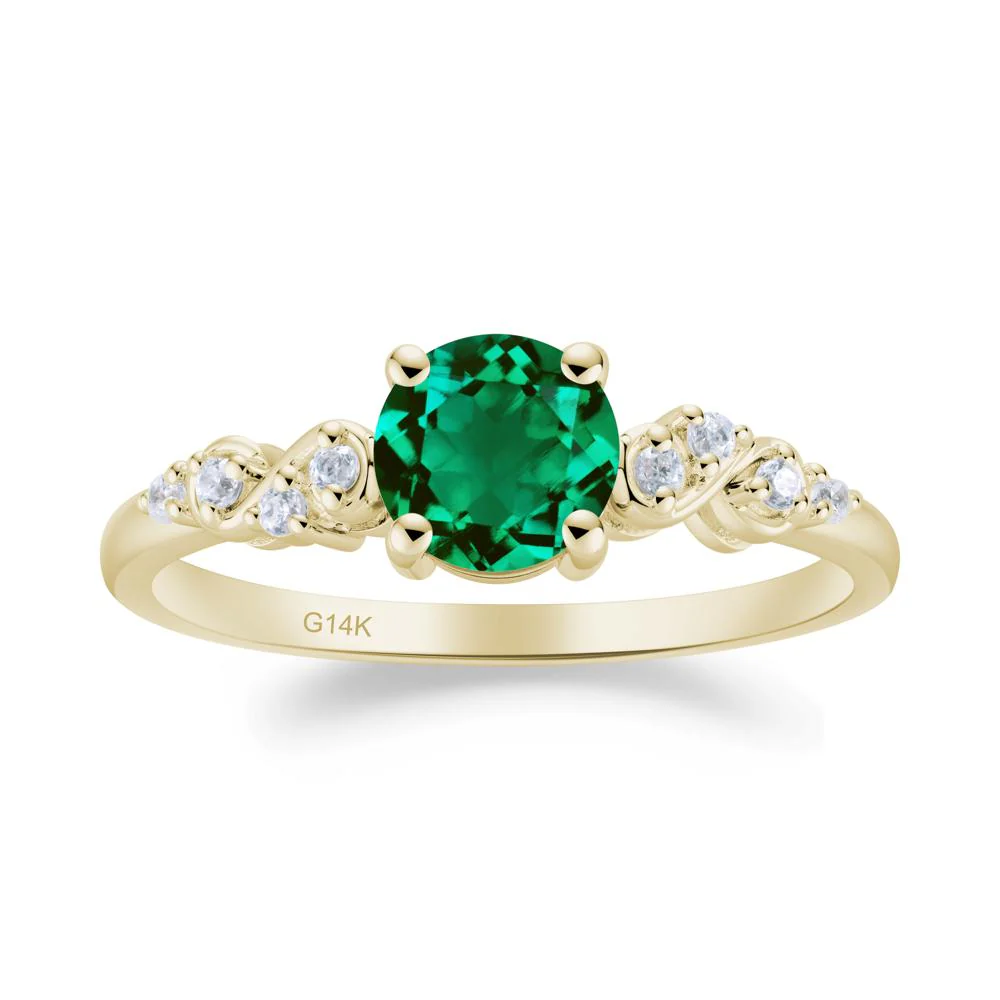Simple Round Emerald Infinity Ring - Image 5