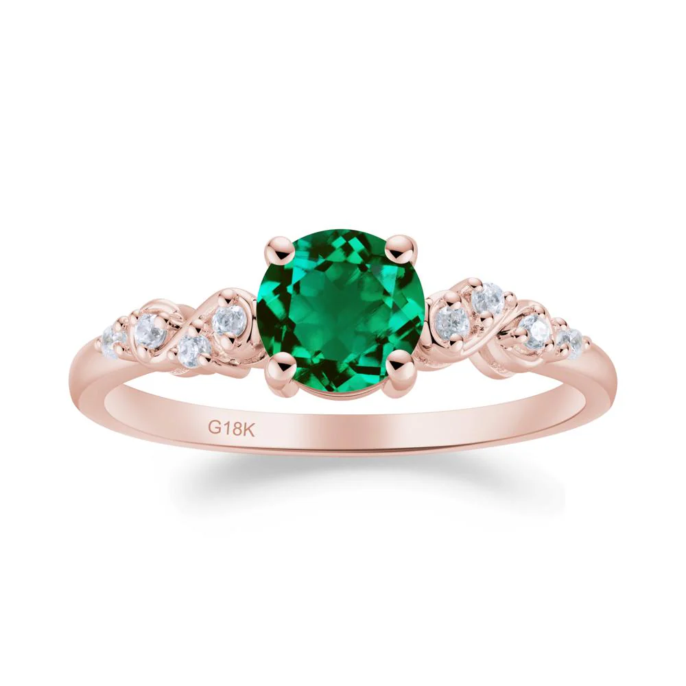 Simple Round Emerald Infinity Ring - Image 6