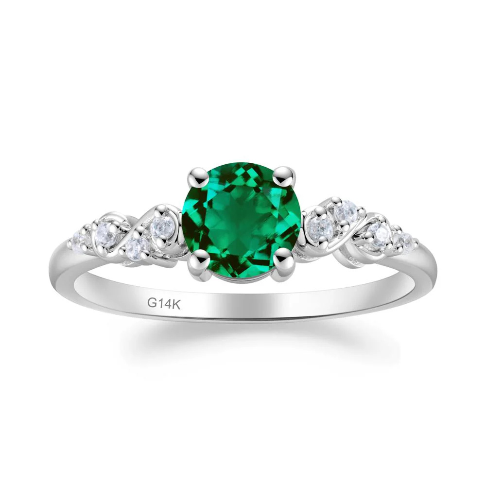Simple Round Emerald Infinity Ring - Image 7