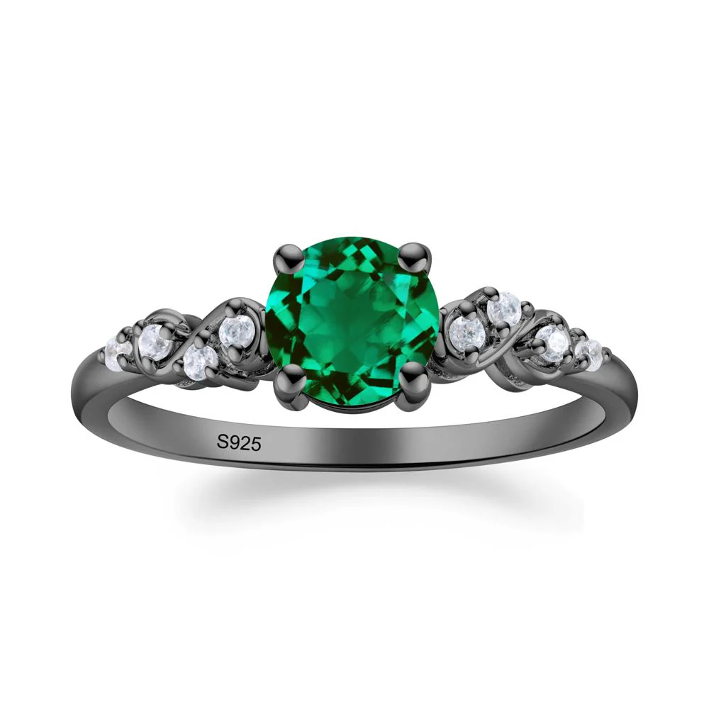 Simple Round Emerald Infinity Ring - Image 8
