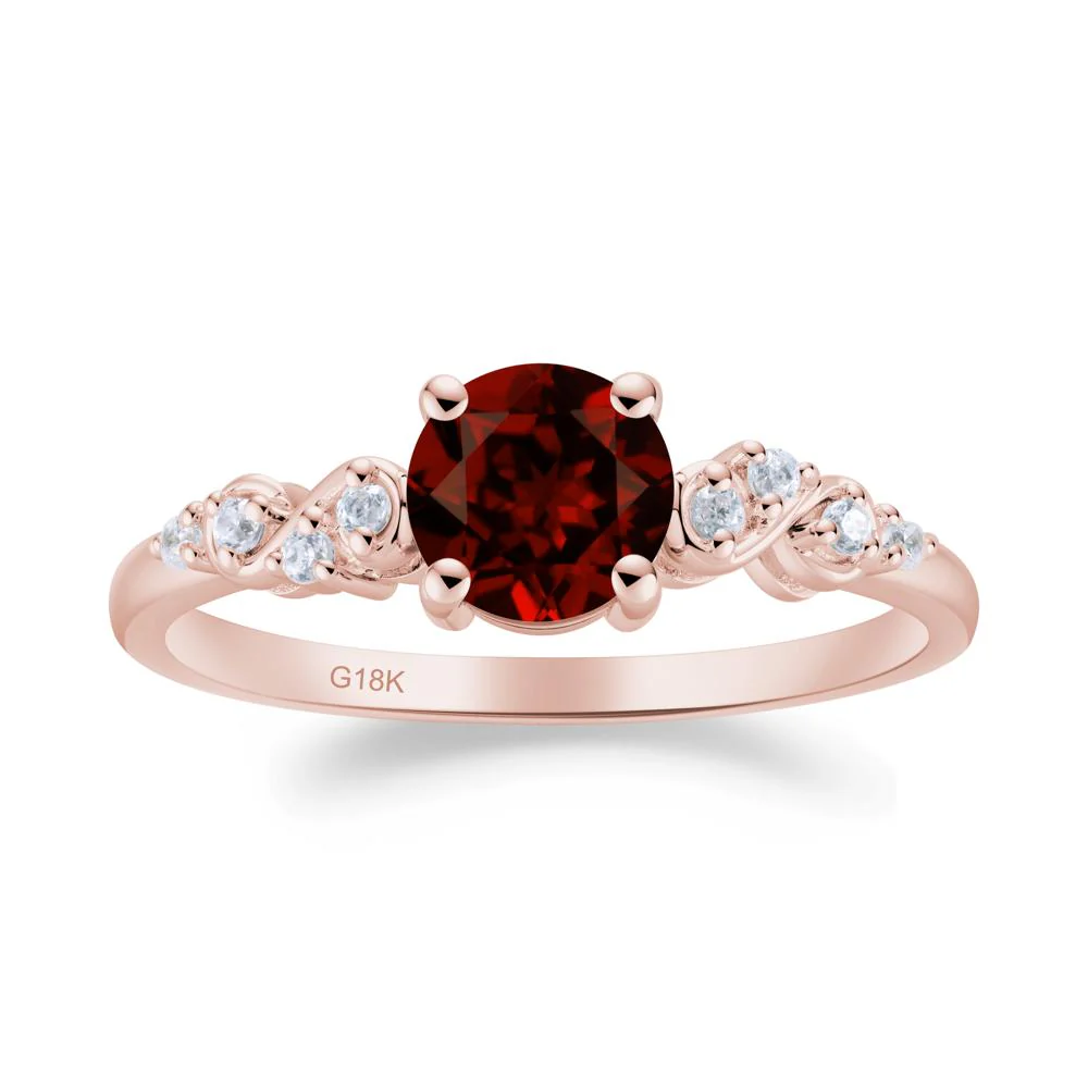 Simple Round Garnet Infinity Ring - Image 2
