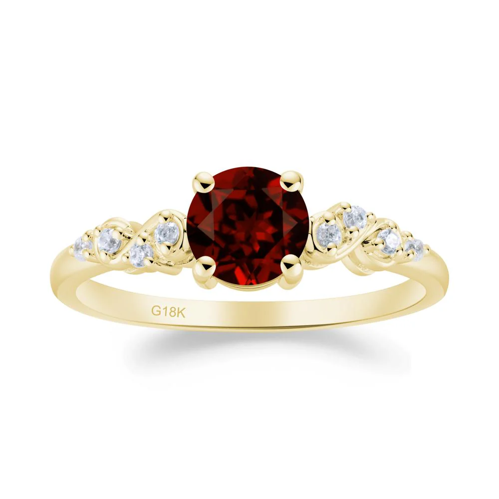 Simple Round Garnet Infinity Ring - Image 3