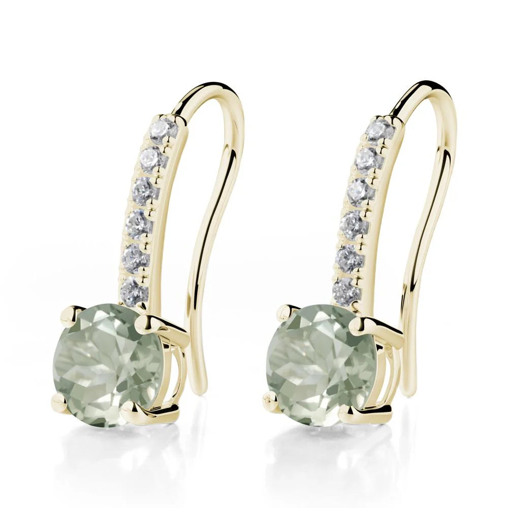 Simple Round Green Amethyst Dangle Earrings - Image 5