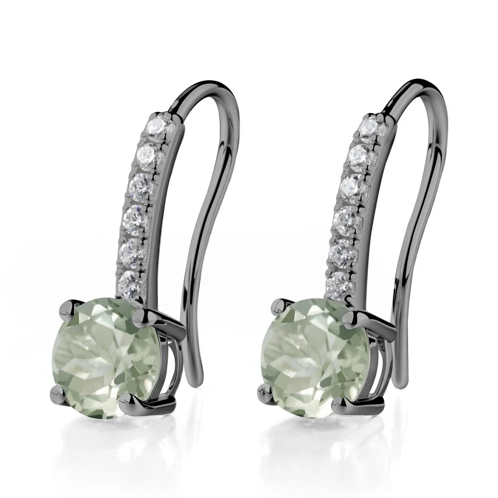 Simple Round Green Amethyst Dangle Earrings - Image 6