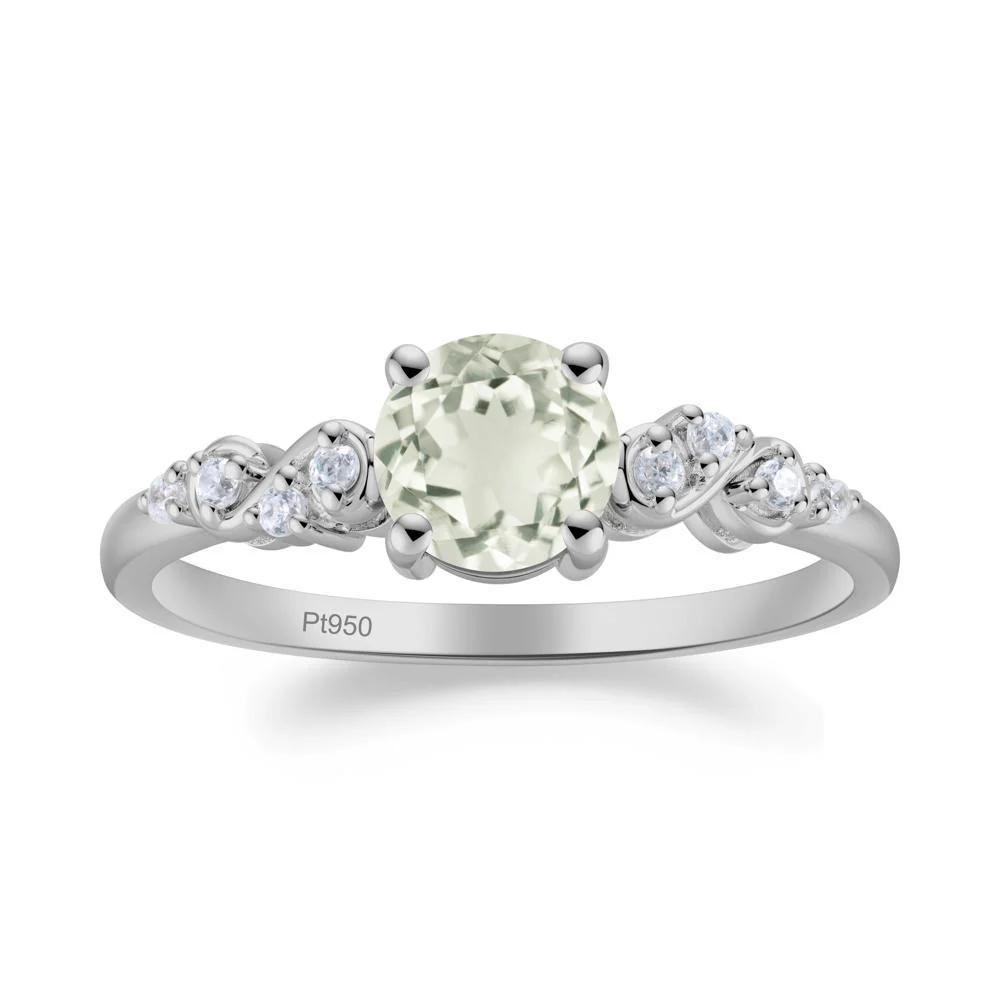 Simple Round Green Amethyst Infinity Ring - Image 2