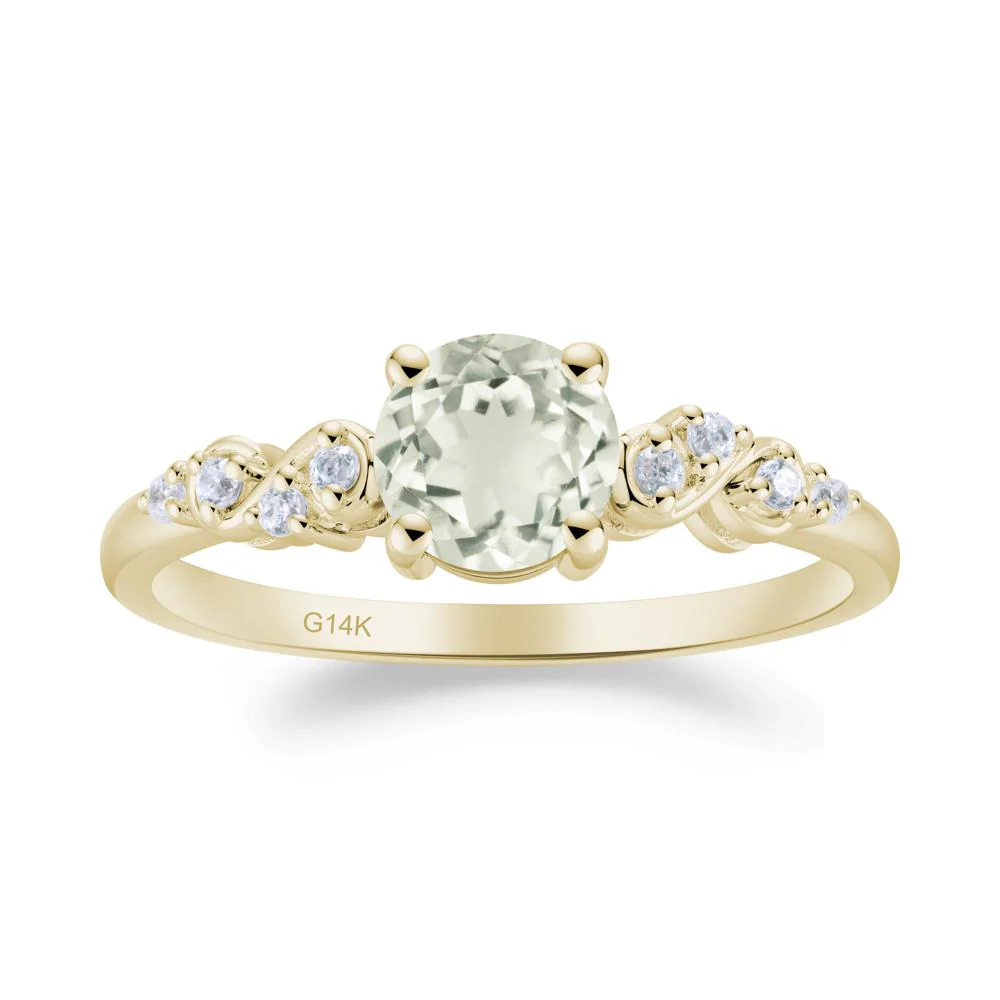 Simple Round Green Amethyst Infinity Ring - Image 8