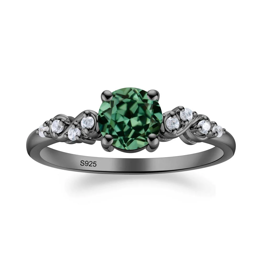 Simple Round Green Sapphire Infinity Ring - Image 5