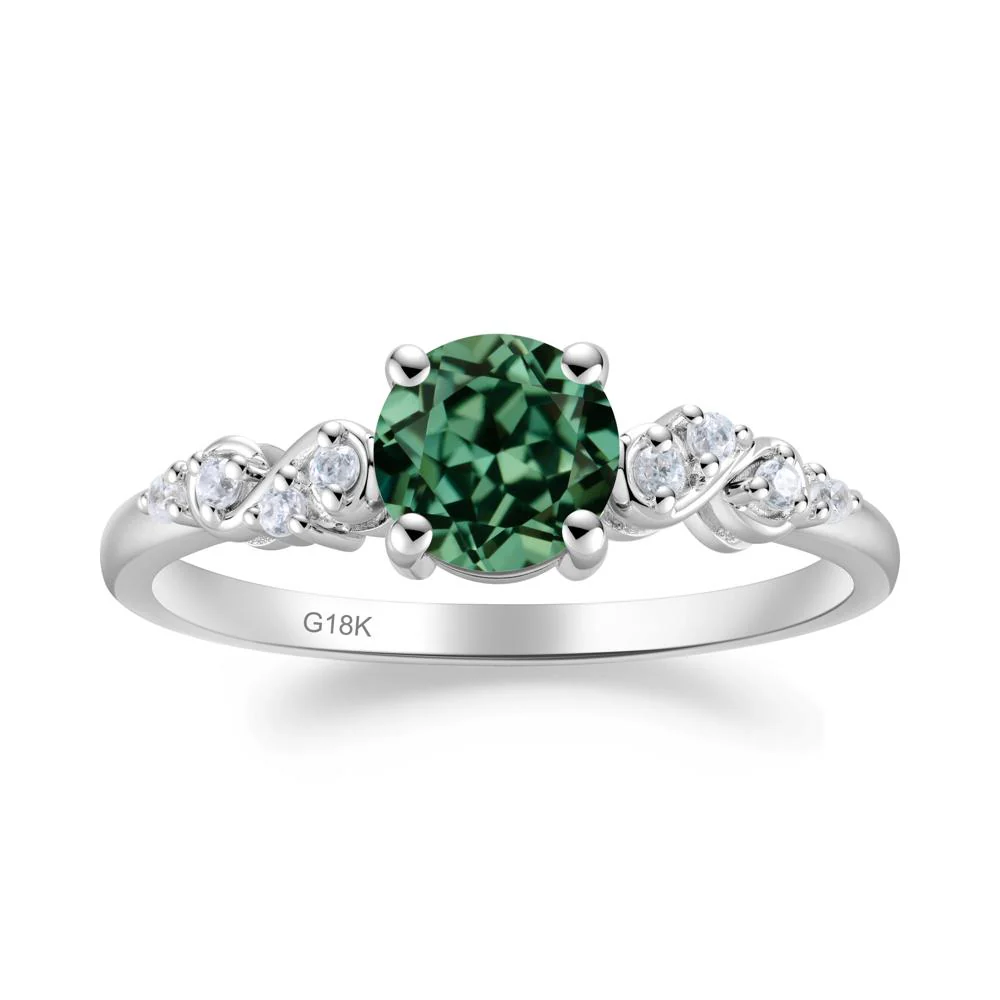 Simple Round Green Sapphire Infinity Ring - Image 6