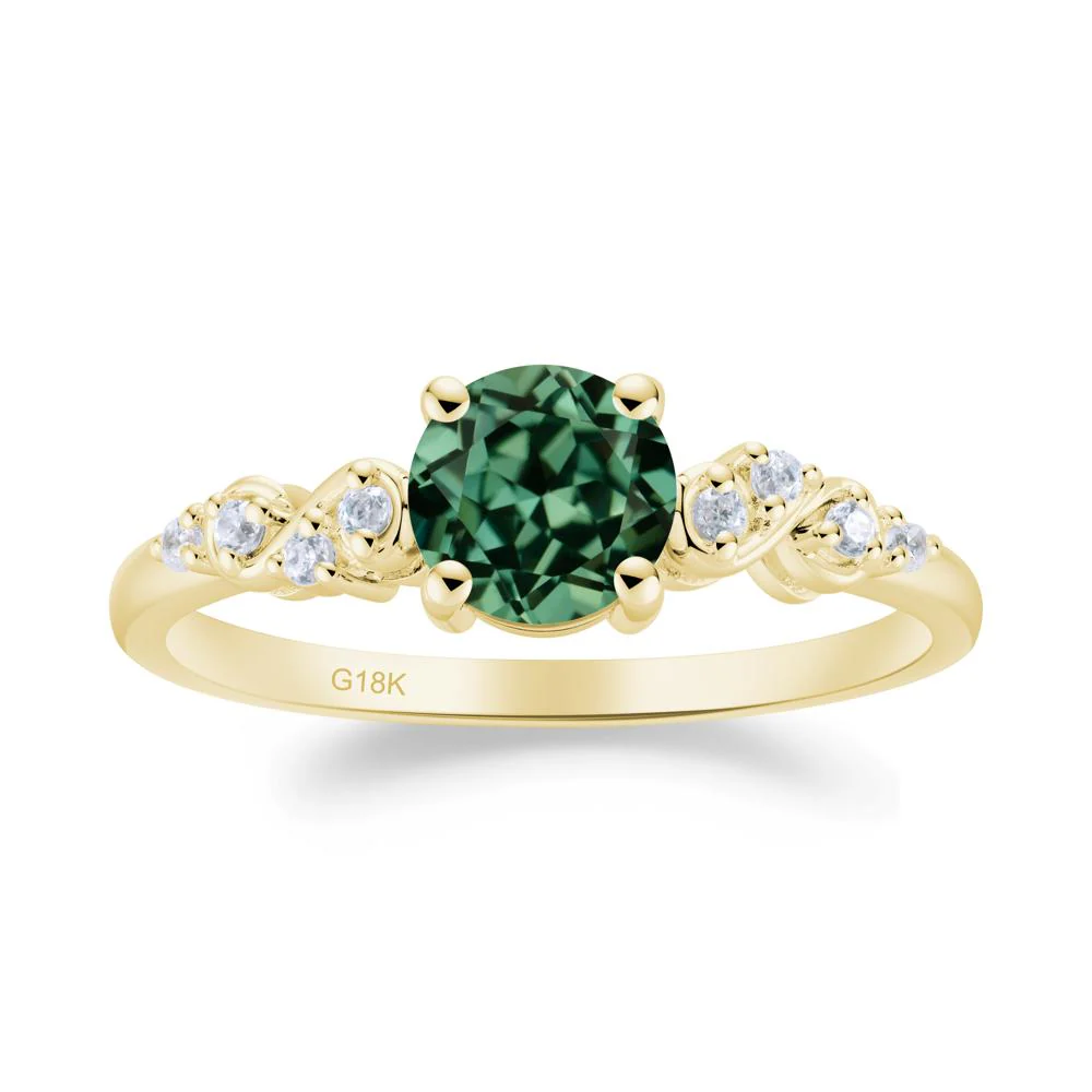 Simple Round Green Sapphire Infinity Ring - Image 7