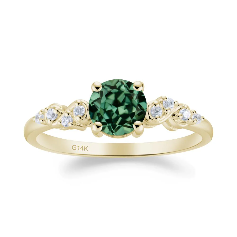 Simple Round Green Sapphire Infinity Ring - Image 8