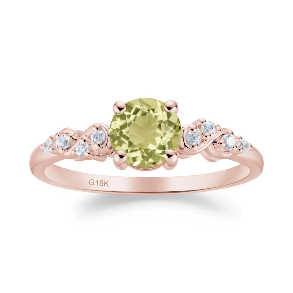 Simple Round Lemon Quartz Infinity Ring - Image 6