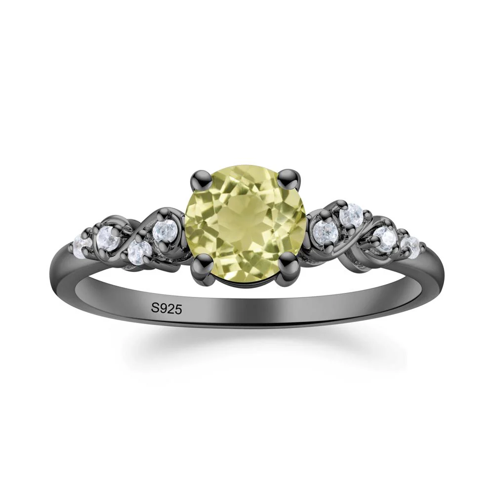 Simple Round Lemon Quartz Infinity Ring - Image 8