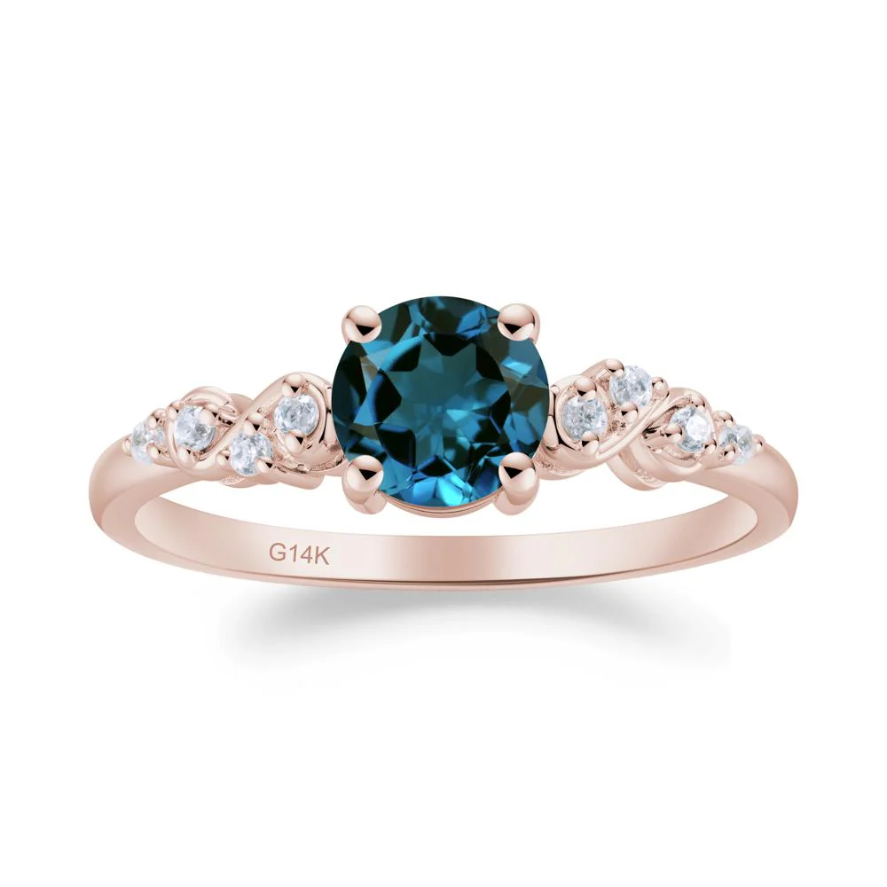 Simple Round London Blue Topaz Infinity Ring